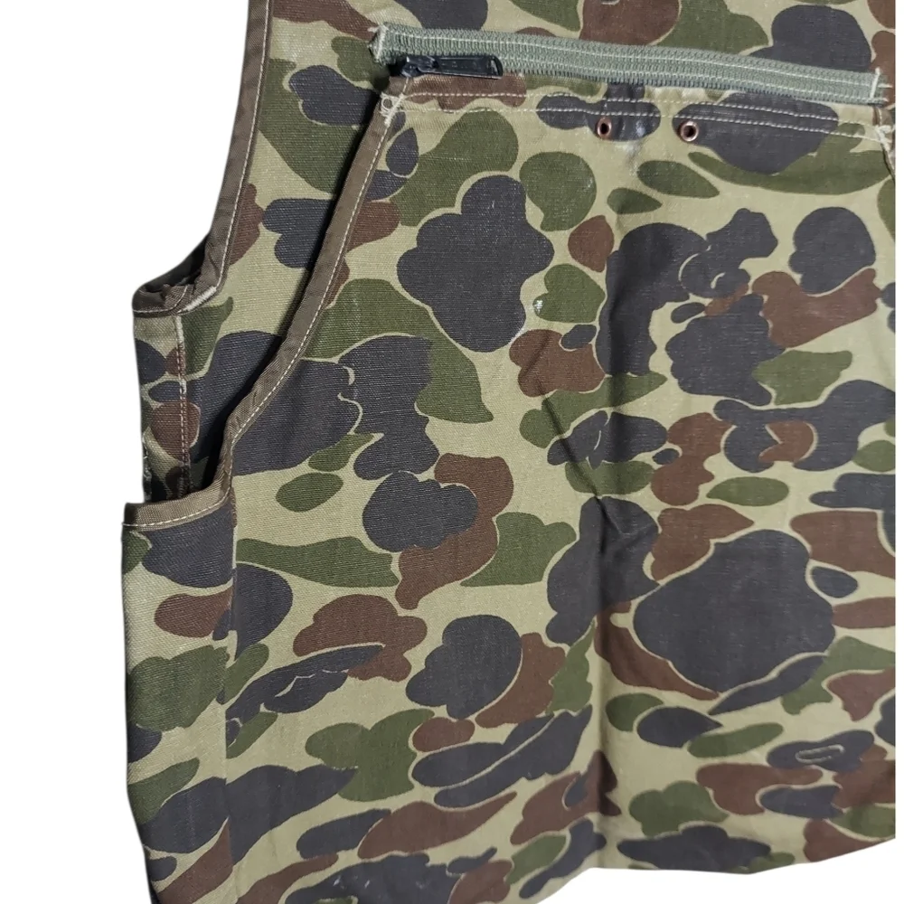 Vintage Carhartt Canvas Duck Camouflage Hunting Vest